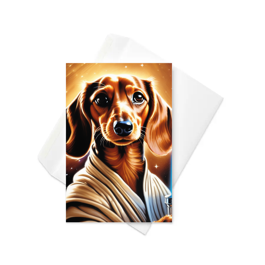 PugMug Custom Tan Dachshund Greeting Card