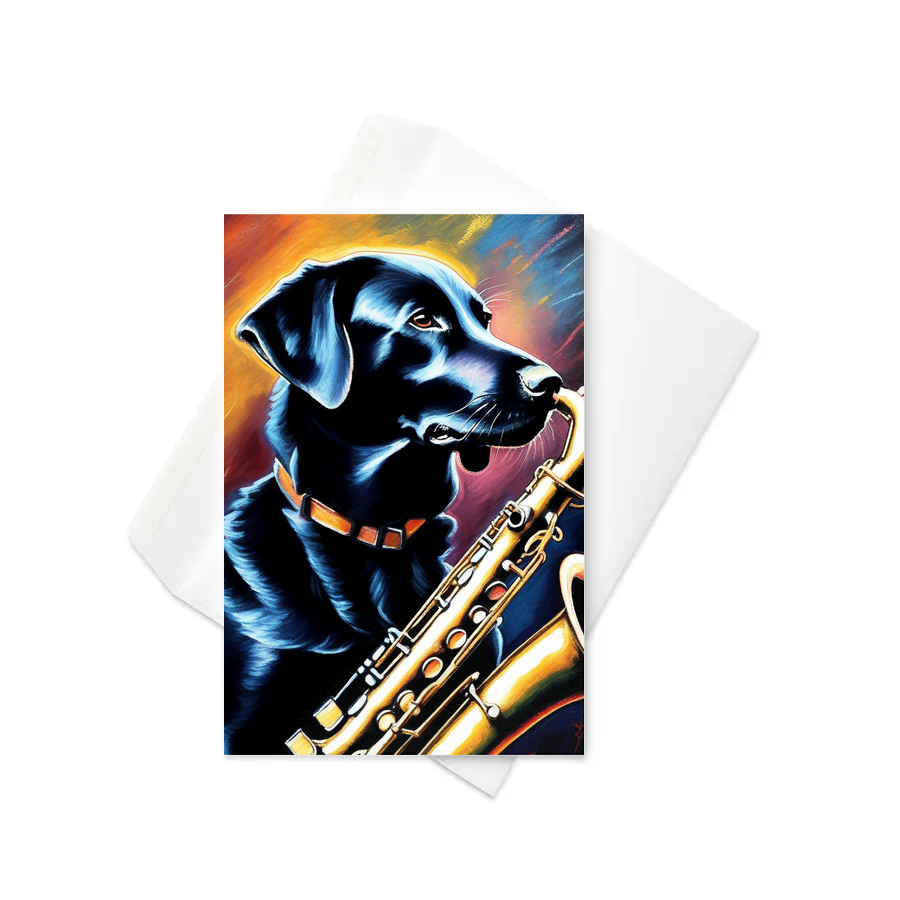 PugMug Custom Black Labrador Retriever Greeting Card