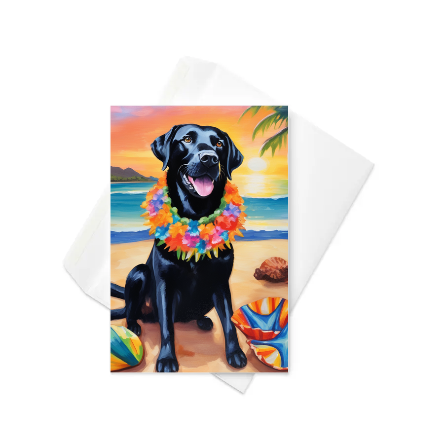 PugMug Custom Black Labrador Retriever Greeting Card