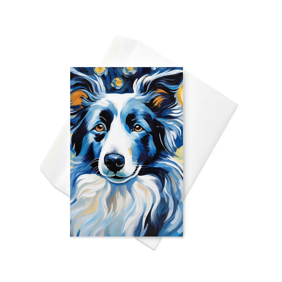 PugMug Custom Blue Merle Border Collie Greeting Card