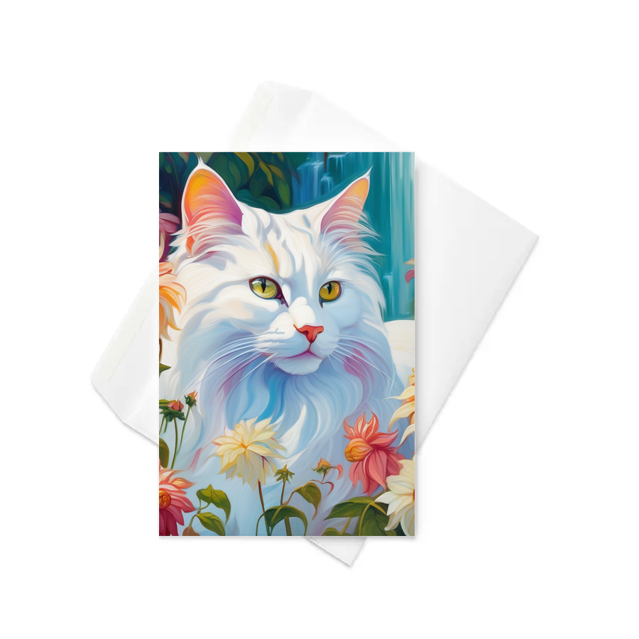 PugMug Custom White Companion Cat Greeting Card