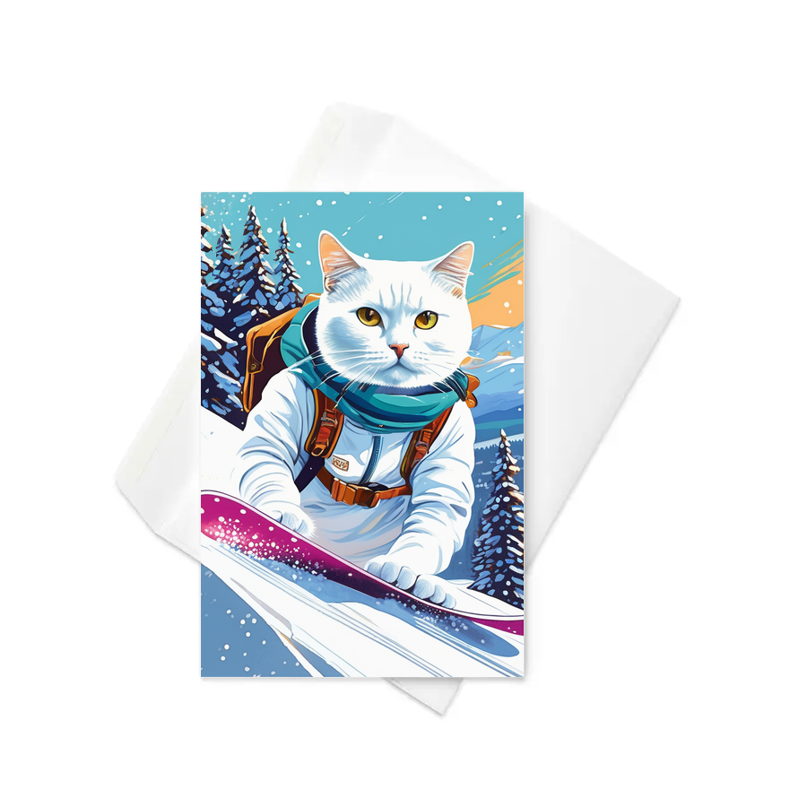 PugMug Custom White Companion Cat Greeting Card