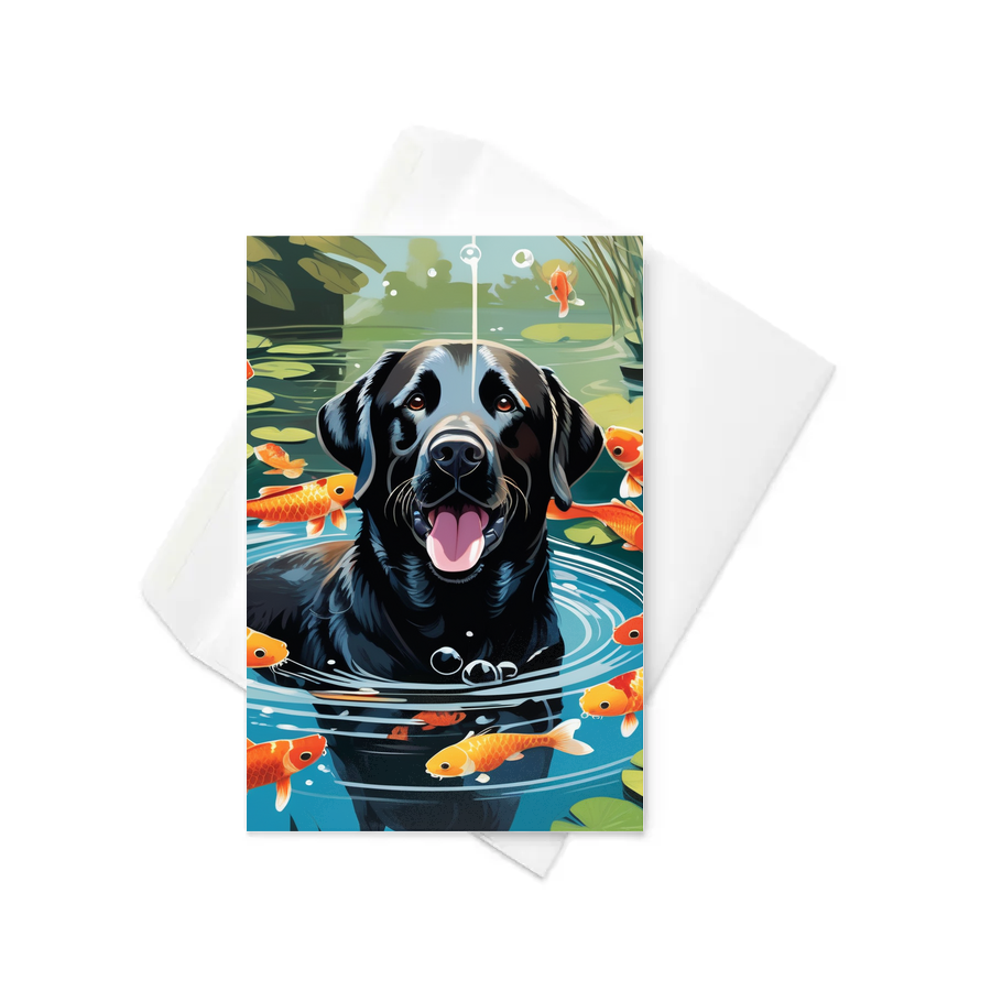 PugMug Custom Black Labrador Retriever Greeting Card