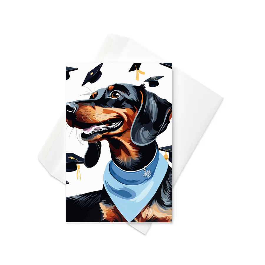 PugMug Custom Black Dachshund Greeting Card