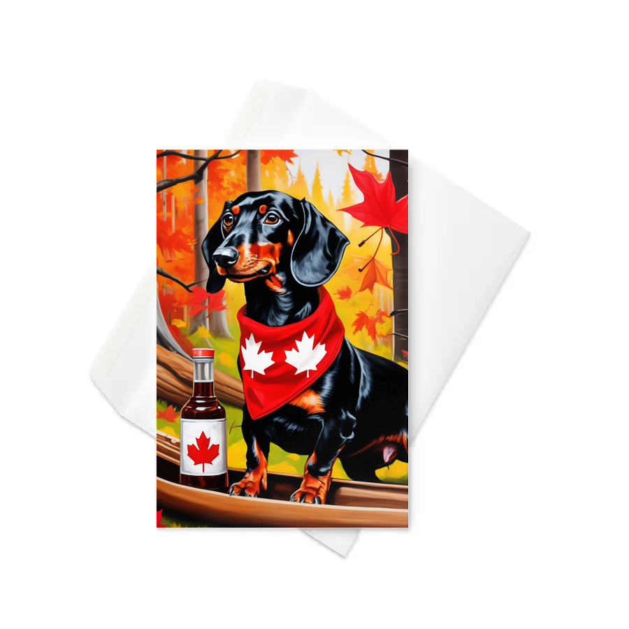 PugMug Custom Black Dachshund Greeting Card