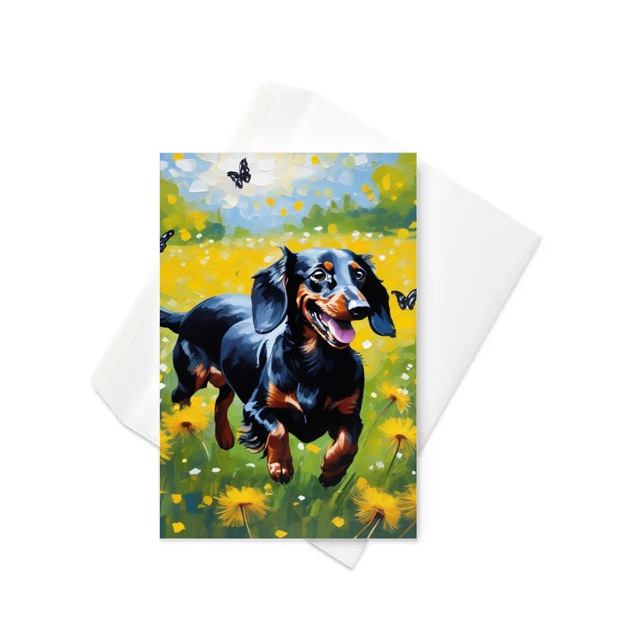 PugMug Custom Black Dachshund Greeting Card