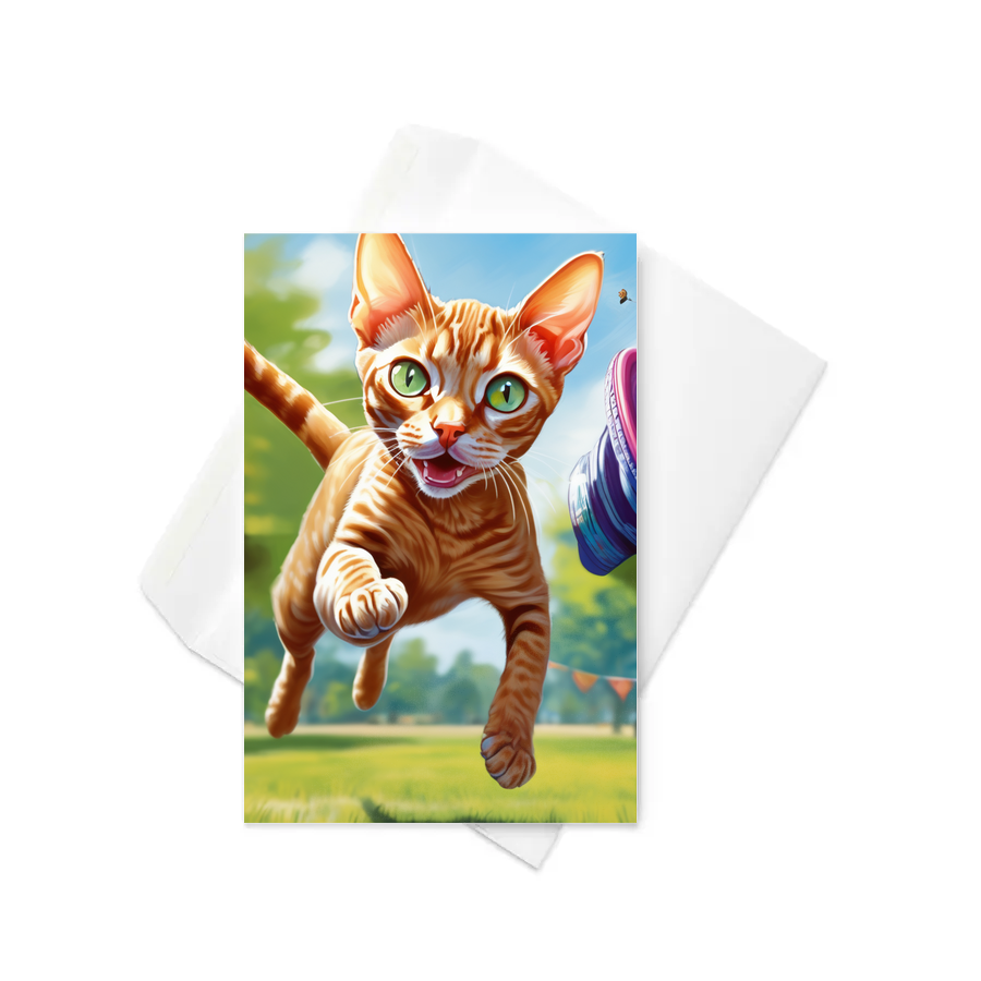 PugMug Custom Tabby Devon Rex Cat Greeting Card