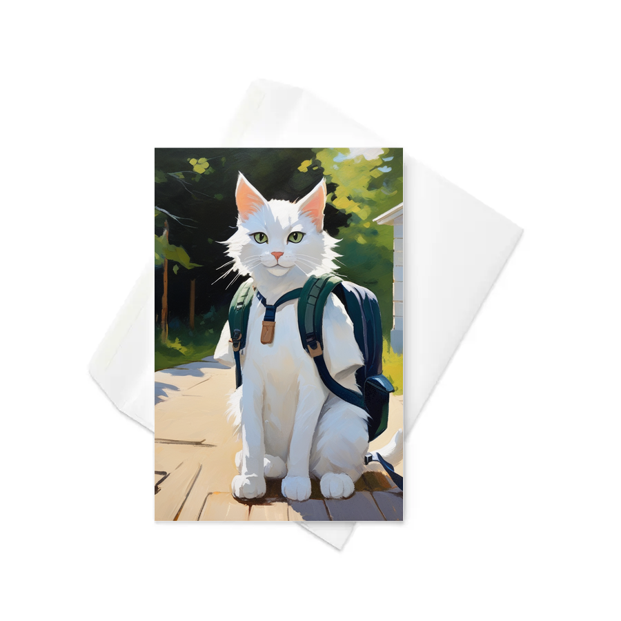 PugMug Custom White Companion Cat Greeting Card