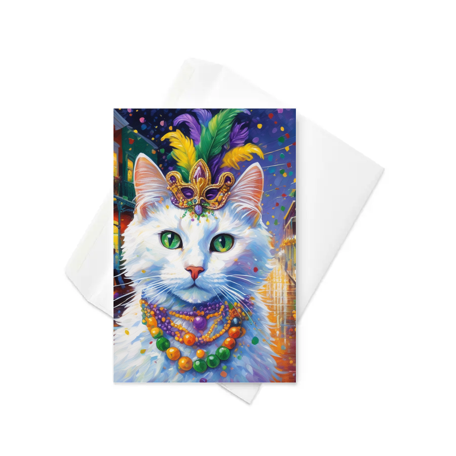 PugMug Custom White Companion Cat Greeting Card