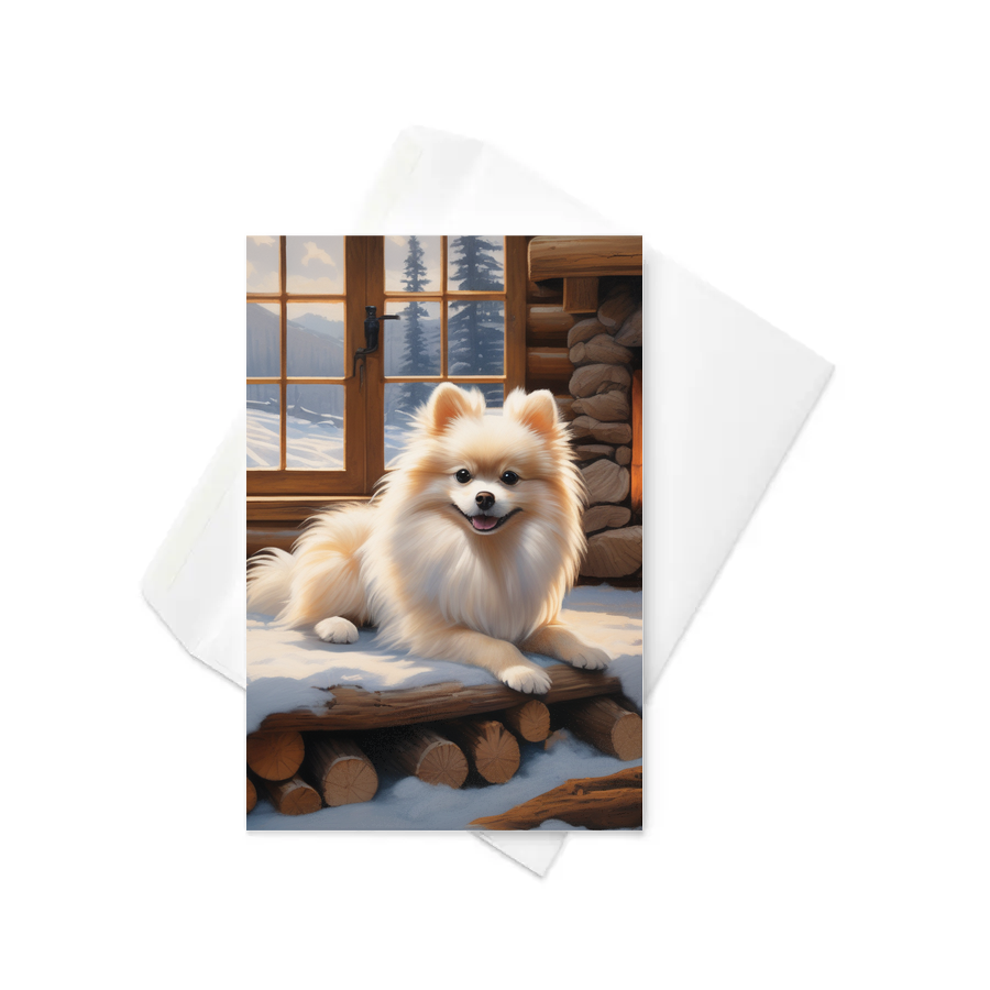 PugMug Custom White Pomeranian Greeting Card