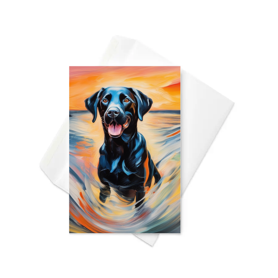 PugMug Custom Black Labrador Retriever Greeting Card