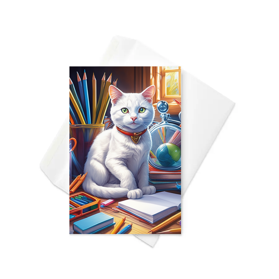 PugMug Custom White Companion Cat Greeting Card