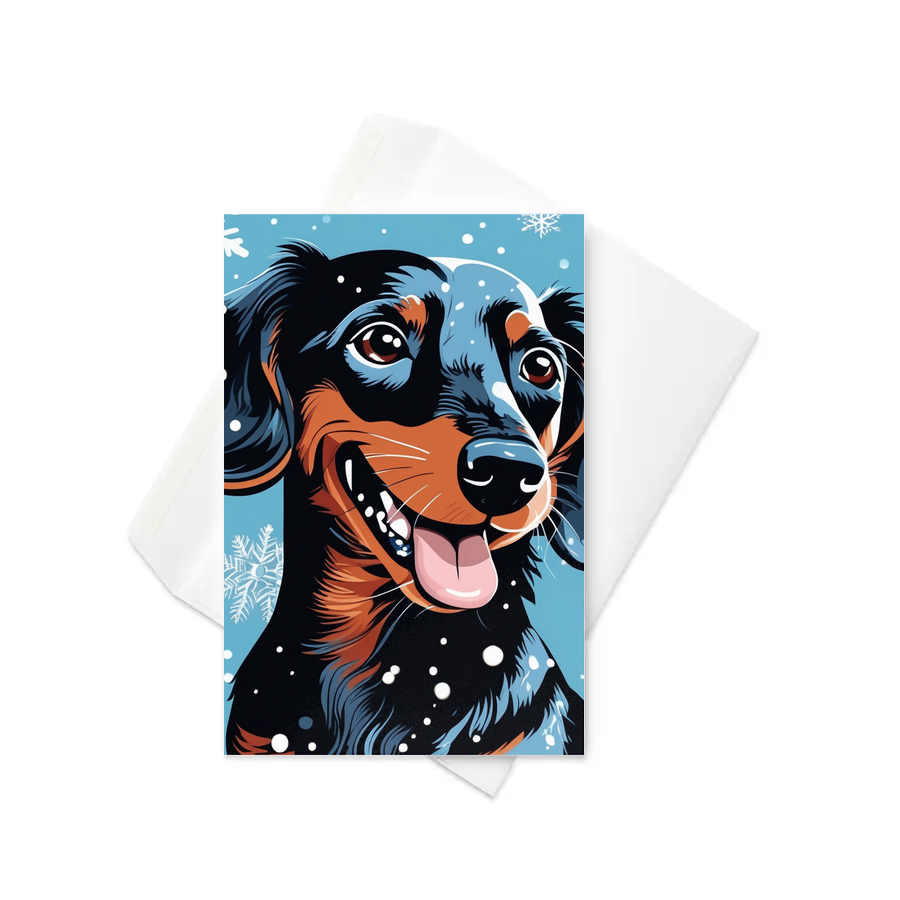 PugMug Custom Black Dachshund Greeting Card