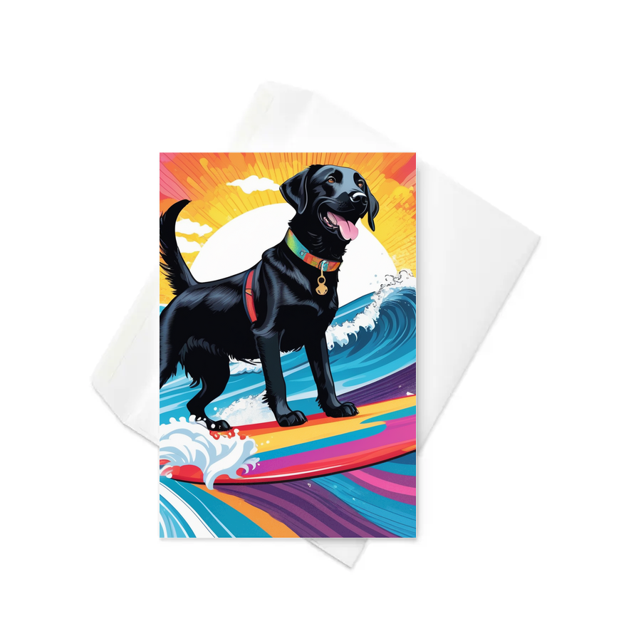 PugMug Custom Black Labrador Retriever Greeting Card