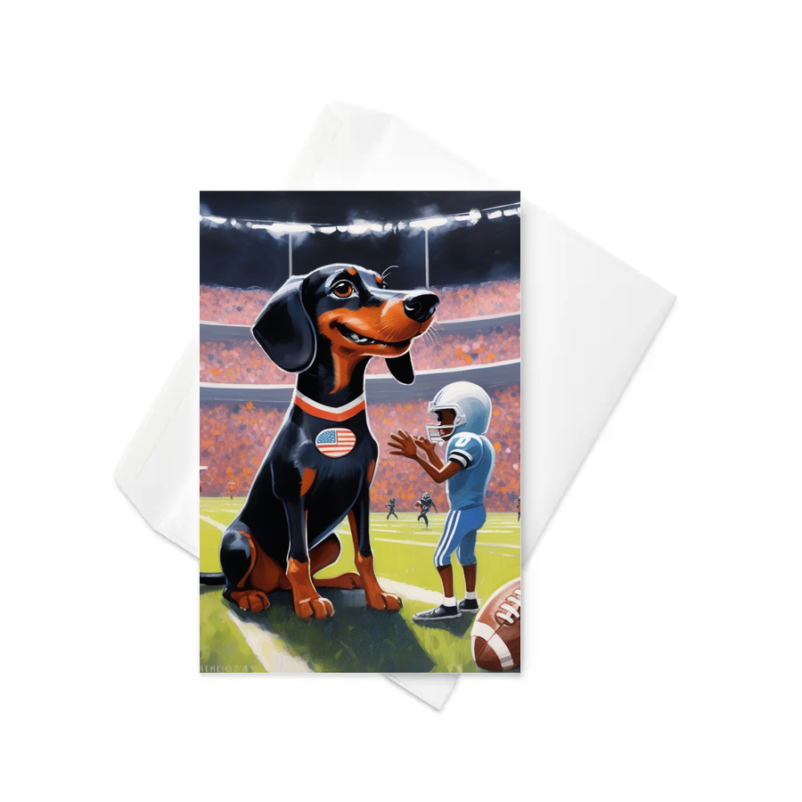 PugMug Custom Black Dachshund Greeting Card