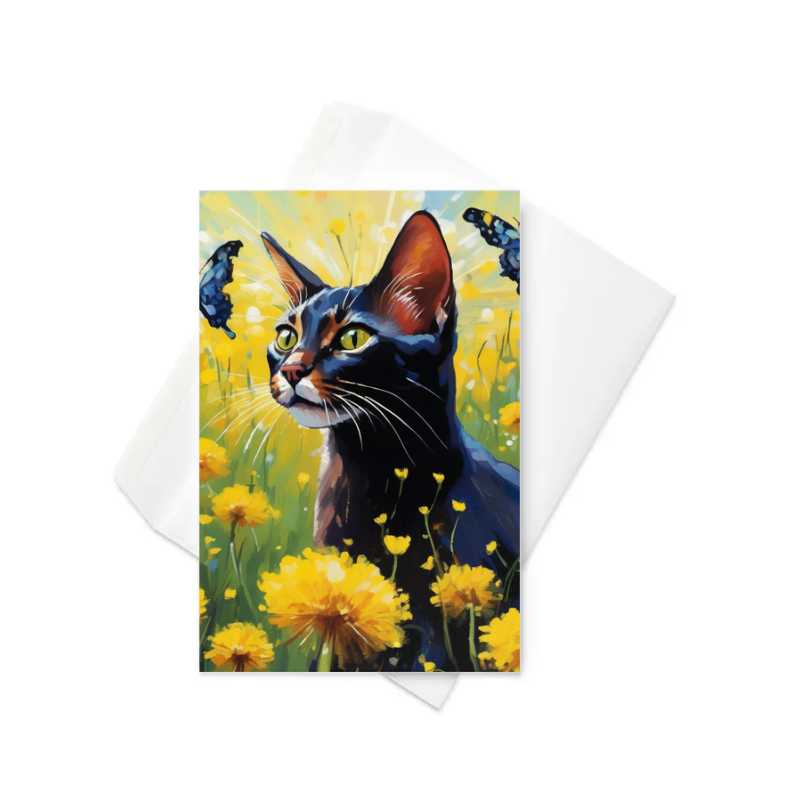 PugMug Custom Black Abyssinian Cat Greeting Card