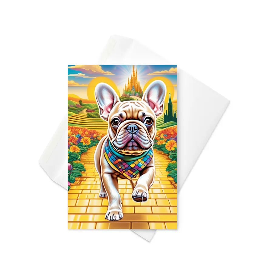 PugMug Custom Tan French Bulldog Greeting Card