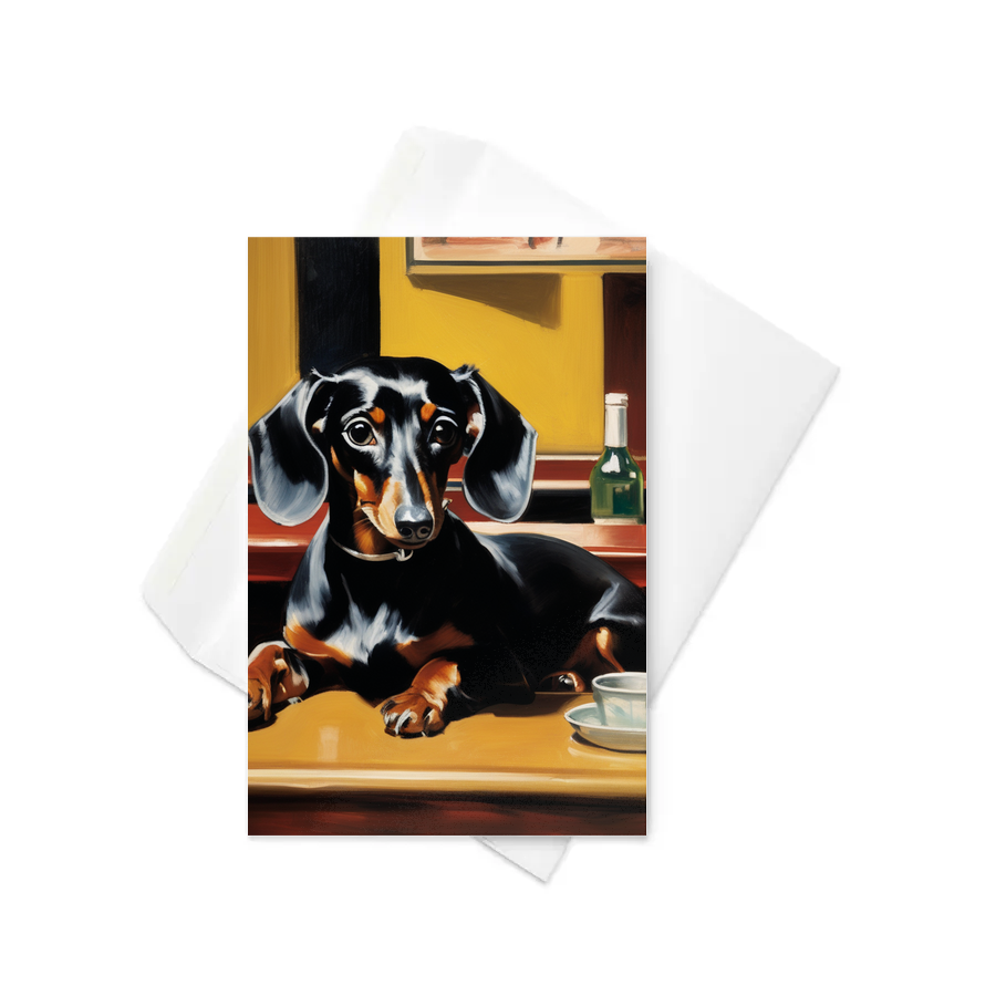 PugMug Custom Black Dachshund Greeting Card
