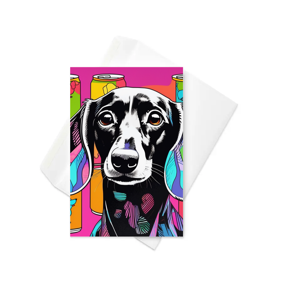 PugMug Custom Black Dachshund Greeting Card