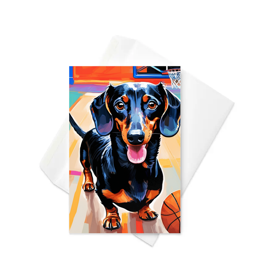 PugMug Custom Black Dachshund Greeting Card
