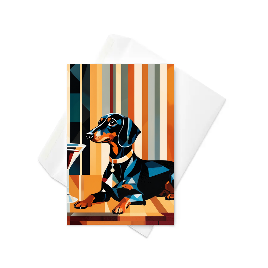 PugMug Custom Black Dachshund Greeting Card