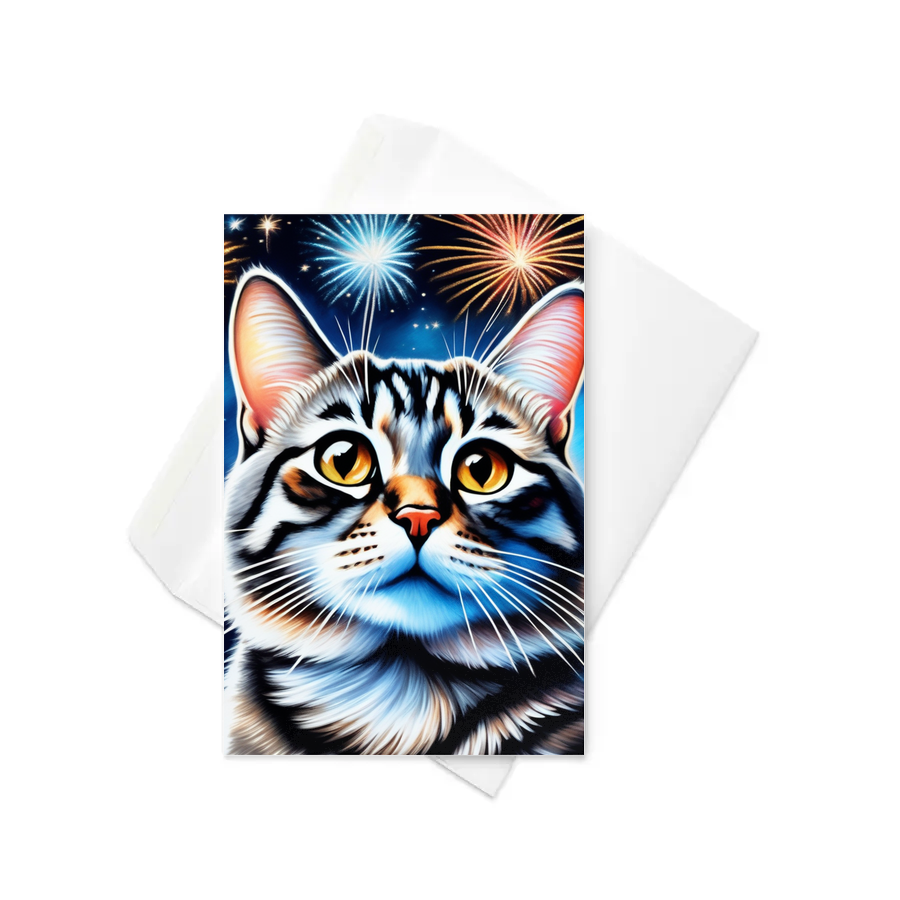 PugMug Custom Tabby American Shorthair Cat Greeting Card