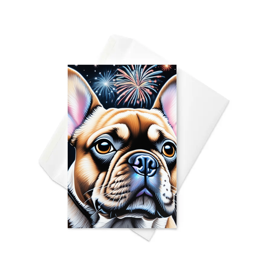 PugMug Custom Tan French Bulldog Greeting Card