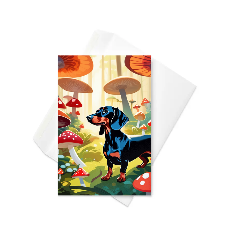 PugMug Custom Black Dachshund Greeting Card