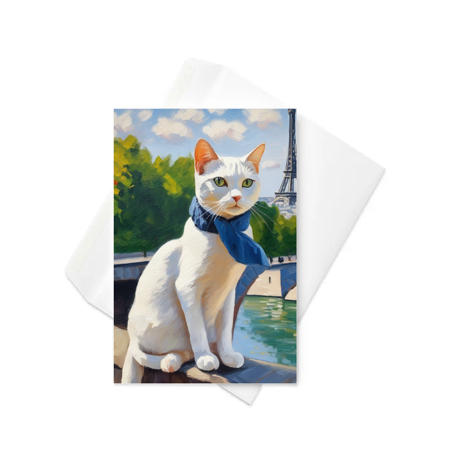 PugMug Custom White Companion Cat Greeting Card