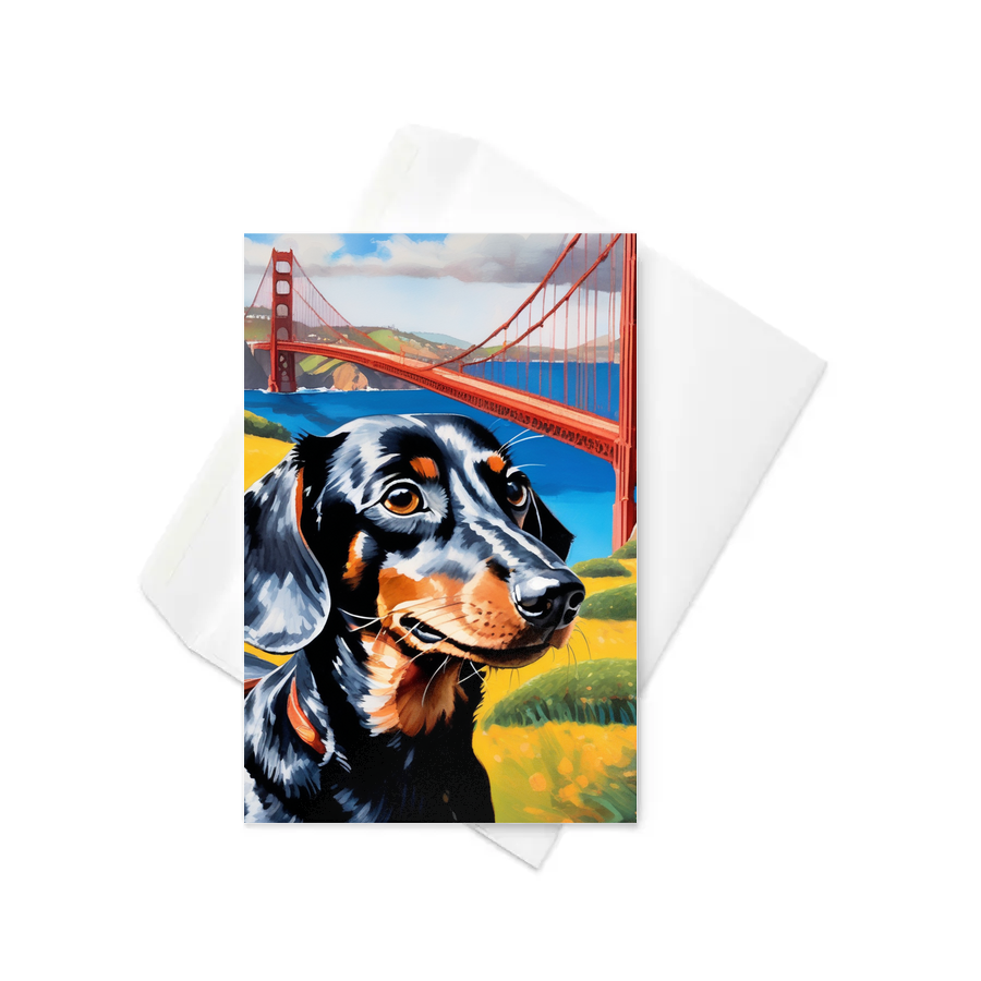 PugMug Custom Black Dachshund Greeting Card