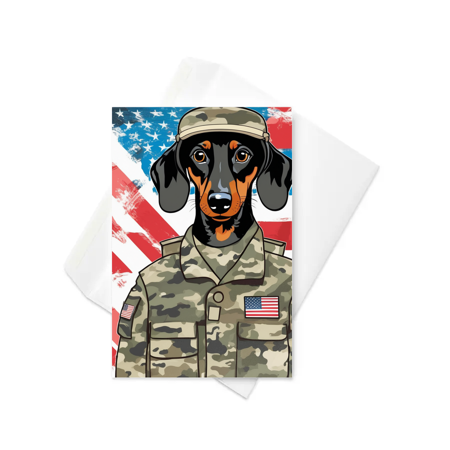 PugMug Custom Black Dachshund Greeting Card