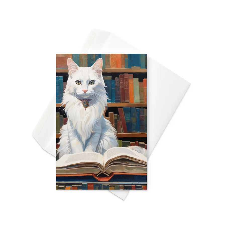 PugMug Custom White Companion Cat Greeting Card