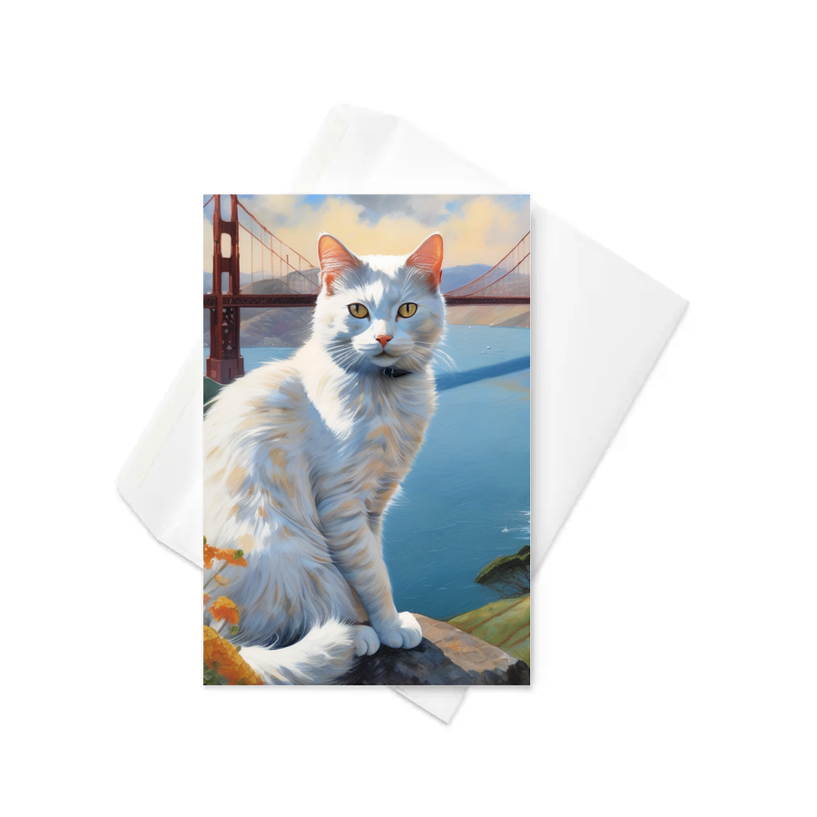 PugMug Custom White Companion Cat Greeting Card