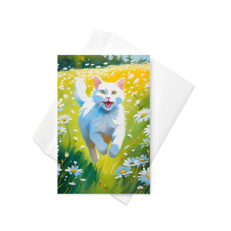 PugMug Custom White Companion Cat Greeting Card