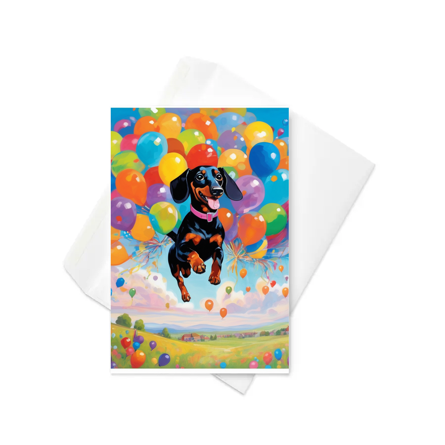 PugMug Custom Black Dachshund Greeting Card