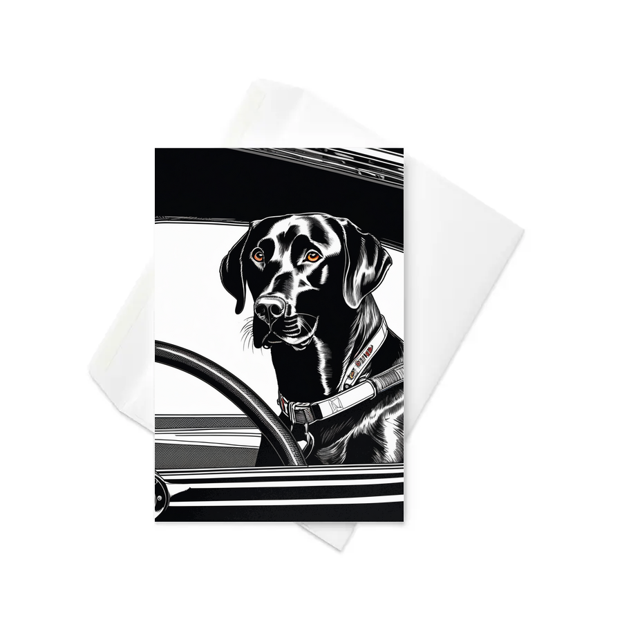 PugMug Custom Black Labrador Retriever Greeting Card