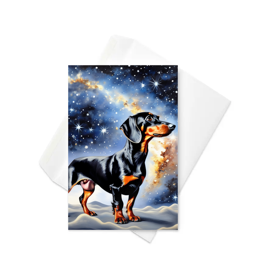 PugMug Custom Black Dachshund Greeting Card