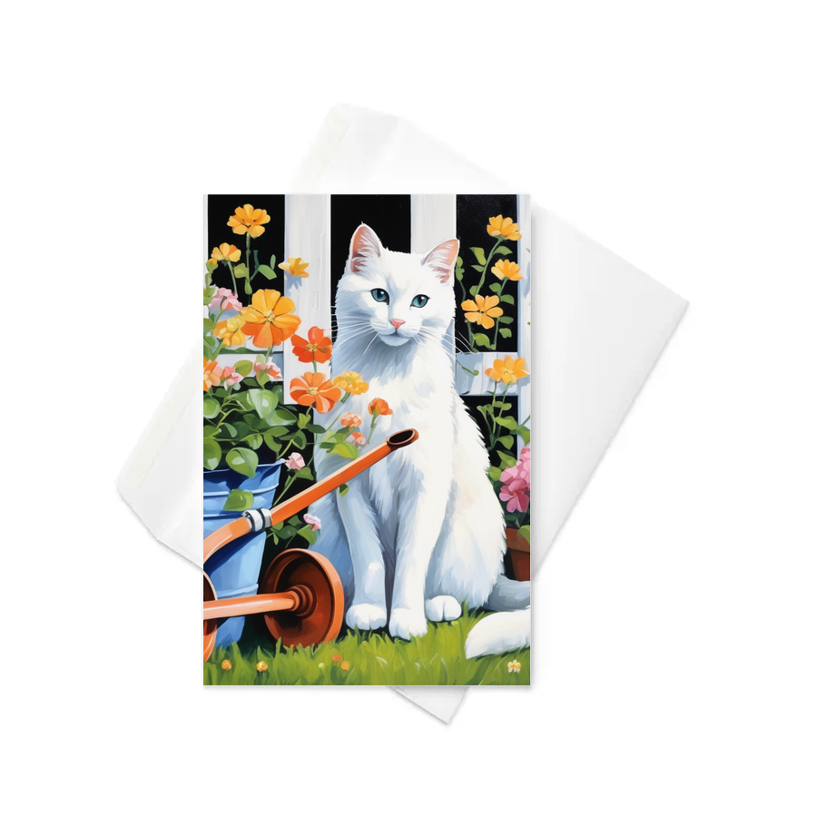 PugMug Custom White Companion Cat Greeting Card
