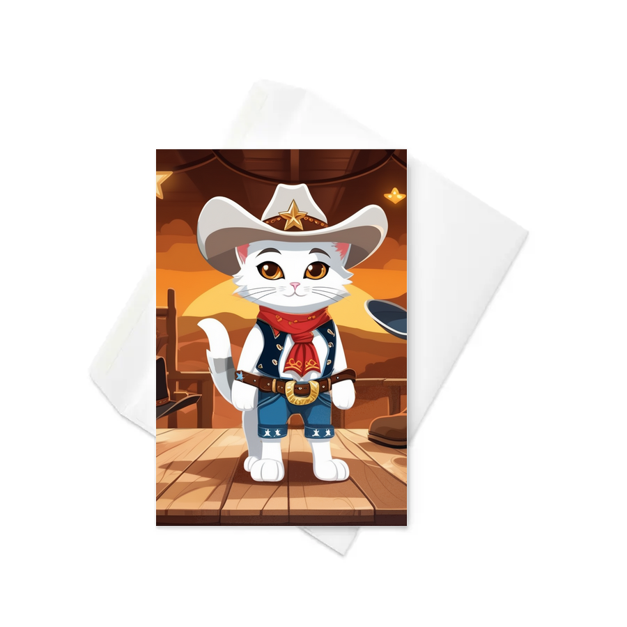 PugMug Custom White Companion Cat Greeting Card