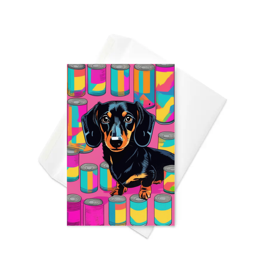 PugMug Custom Black Dachshund Greeting Card