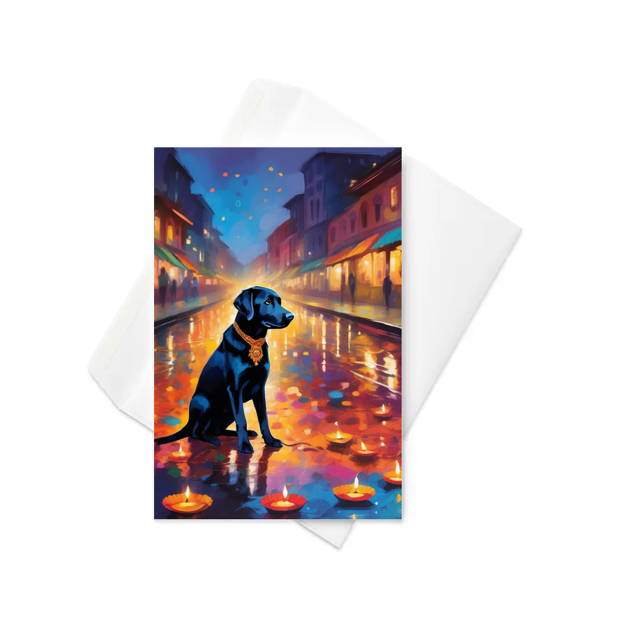 PugMug Custom Black Labrador Retriever Greeting Card