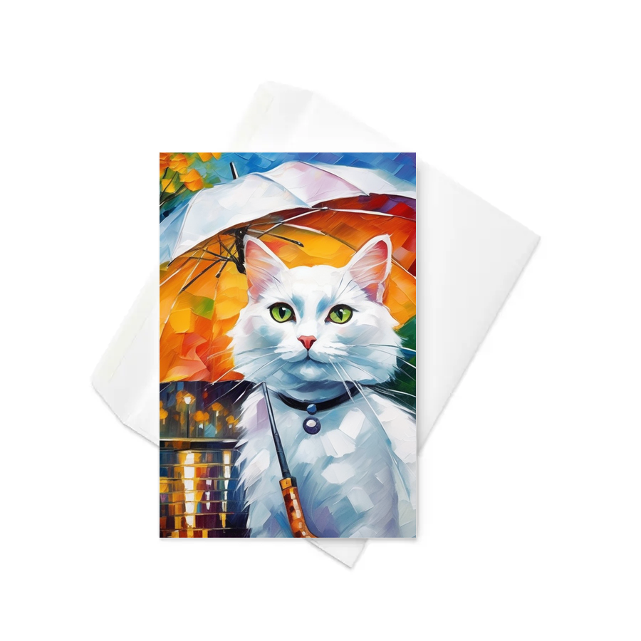 PugMug Custom White Companion Cat Greeting Card
