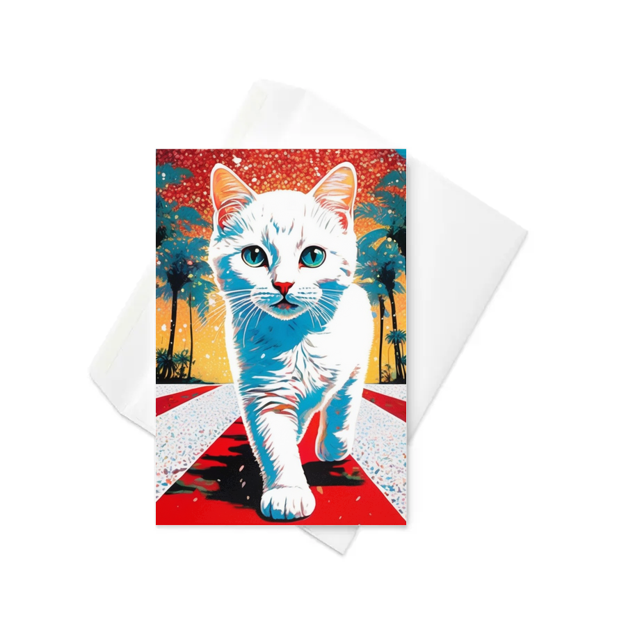PugMug Custom White Companion Cat Greeting Card