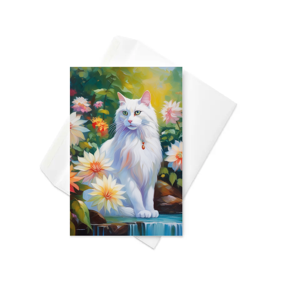 PugMug Custom White Companion Cat Greeting Card