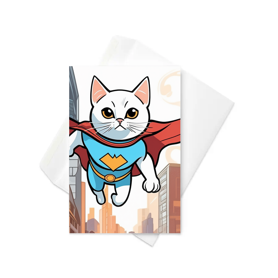PugMug Custom White Companion Cat Greeting Card