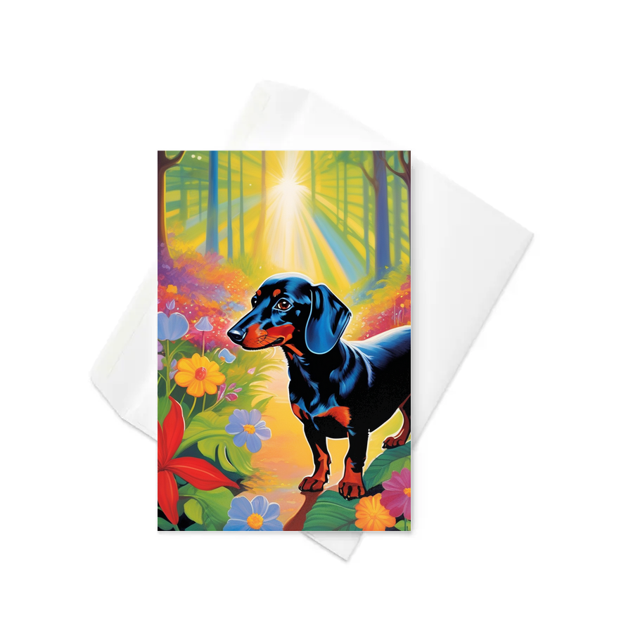 PugMug Custom Black Dachshund Greeting Card
