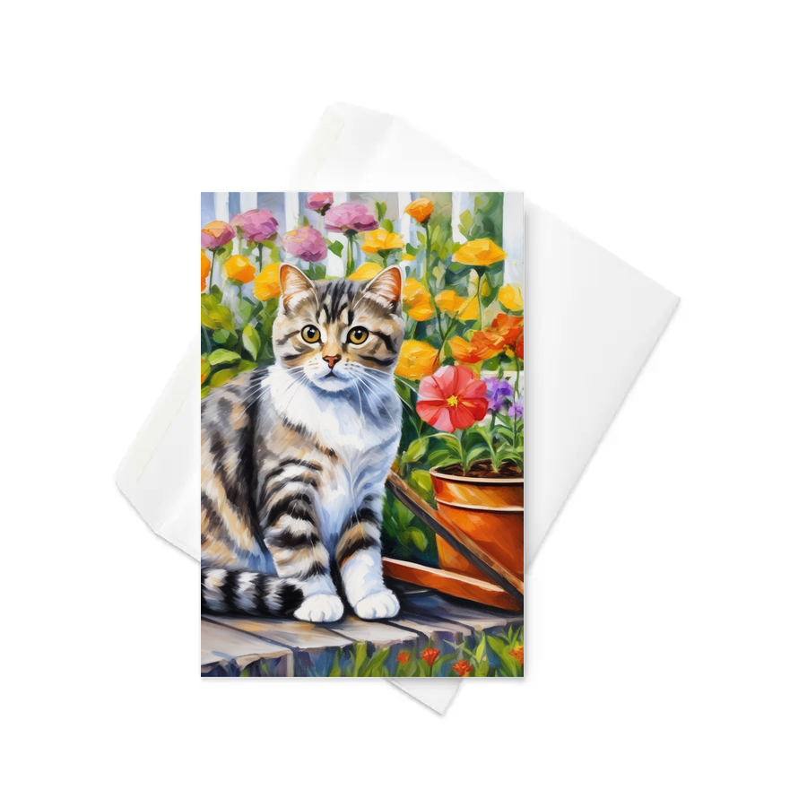 PugMug Custom Tabby Scottish Fold Cat Greeting Card