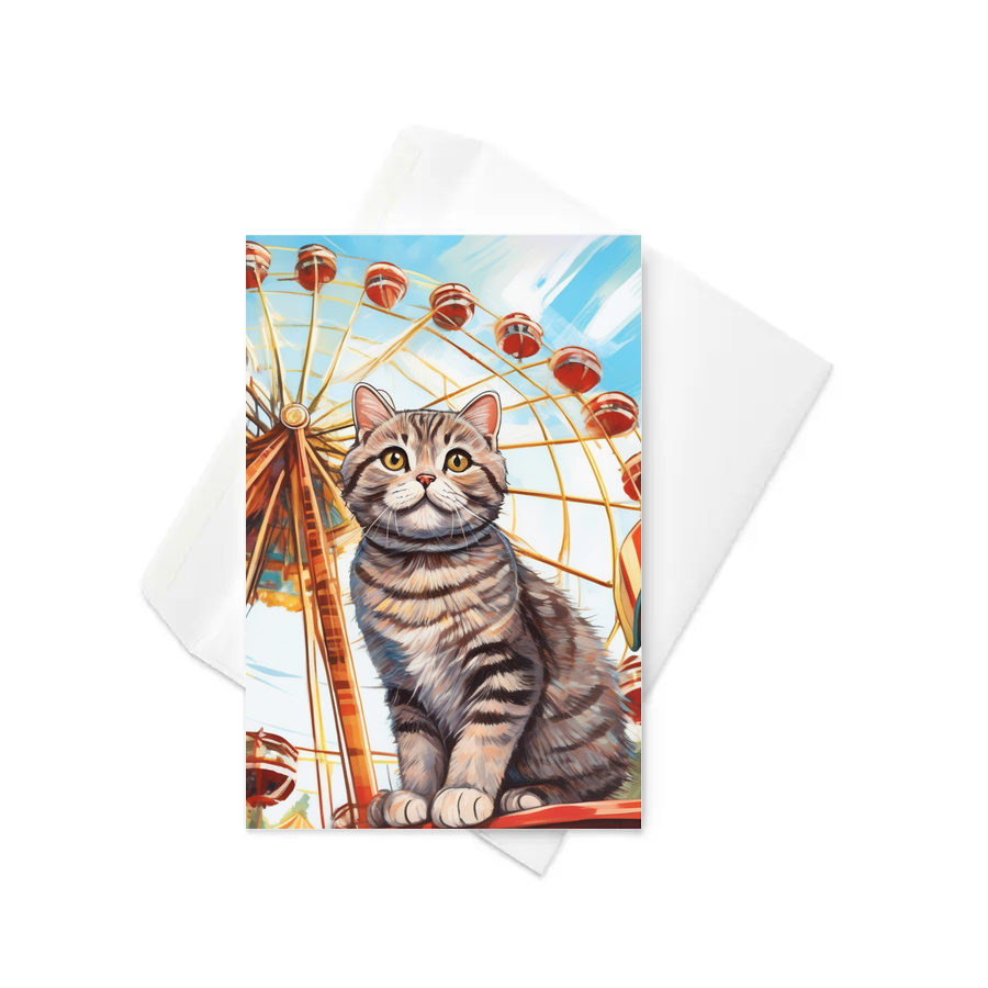 PugMug Custom Tabby Scottish Fold Cat Greeting Card