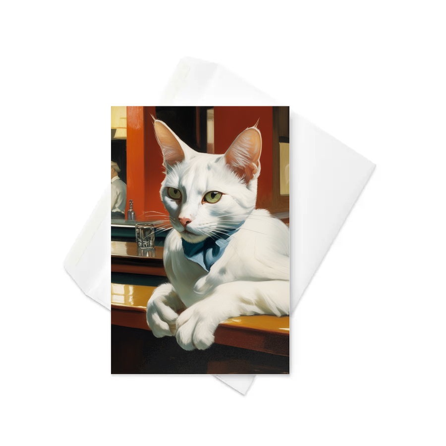 PugMug Custom White Companion Cat Greeting Card