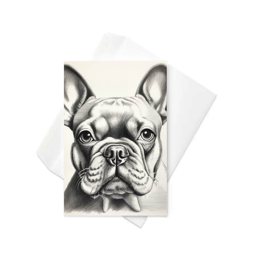 PugMug Custom White French Bulldog Greeting Card